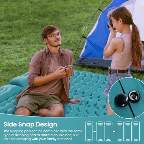 Satisure Wasserdicht Isomatte Camping Aufblasbare Matratze, Camping Matratze Outdoor, Ultraleicht Luftmatratze mit Fußpresse Pumpe, Faltbare Schlafmatte mit Kissen, Aufblasbarer Wasserhängematte 6