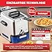 Tefal Oleoclean Pro Fritteuse 3,5L für knusprige Pommes, 2300W Edelstahl Friteuse mit Öl-Filterung, Herausnehmbarer Ölbehälter 1,2kg, Timer & Thermostat, Spülmaschinenfest, Schwarz/Edelstahl