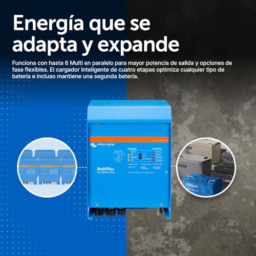Miniatura 4 de Victron Energy Multiplus 3000va 12-Voltios 230v Inversor De Onda Sinusoidal Pura 120 Amperios Cargador De Batería, Interruptor De Transferencia 16 Amperios