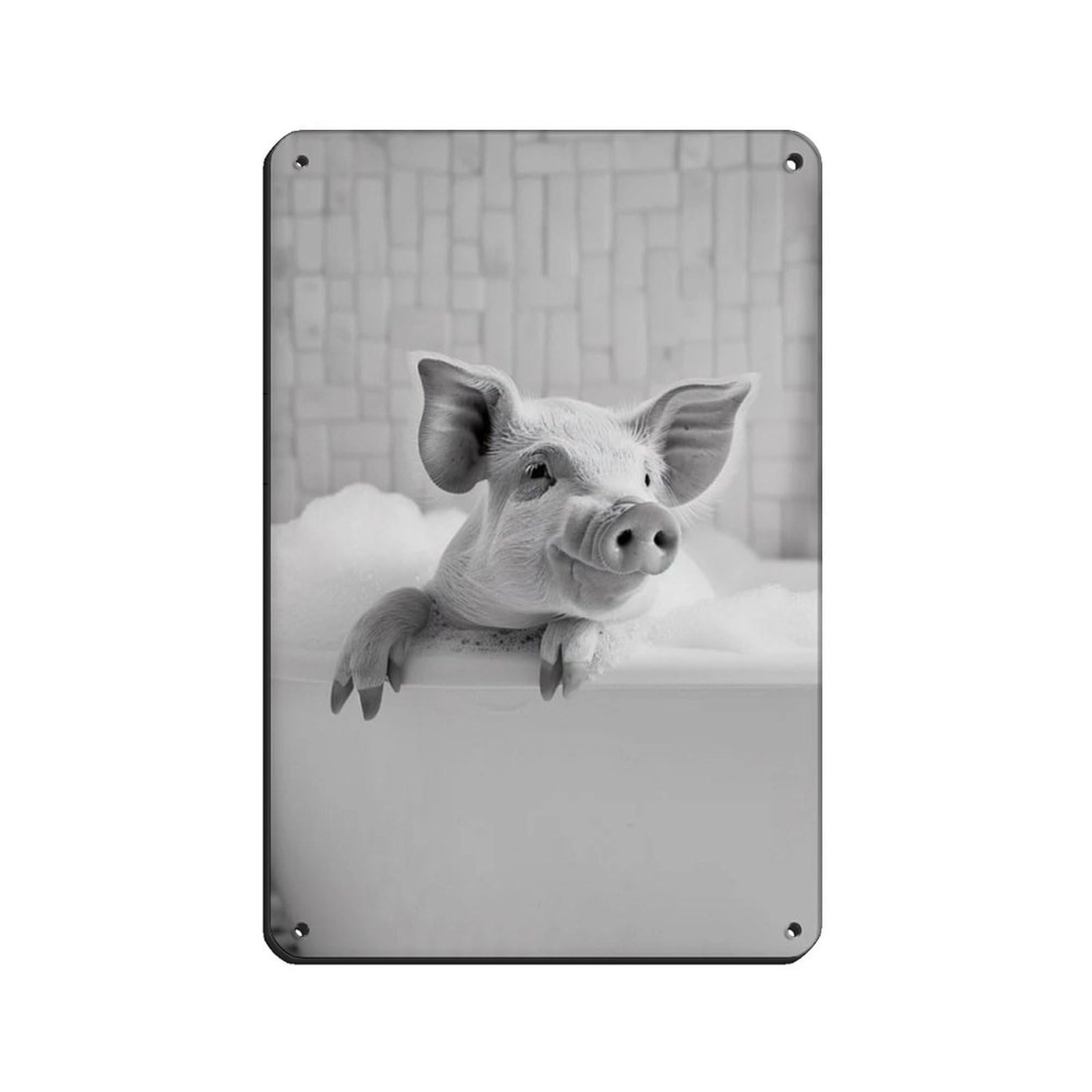 Pig in The Bathtub, Funny Animal Poster (3) Tin Sign Vintage Metal Pub Club Cafe Bar Home Wall Art Decoration Poster Retro 8x12inch(20x30cm)