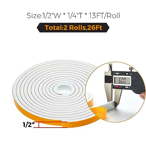 image for Ravinte Hardware Weather Stripping Door Seal Strip 1/2“W X 1/4