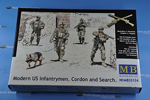 Miniatura 2 de Masterbox INFANTRYMENS modernos de EE. UU. Cordon and Search 4 Figuras 135 Master Box 35154