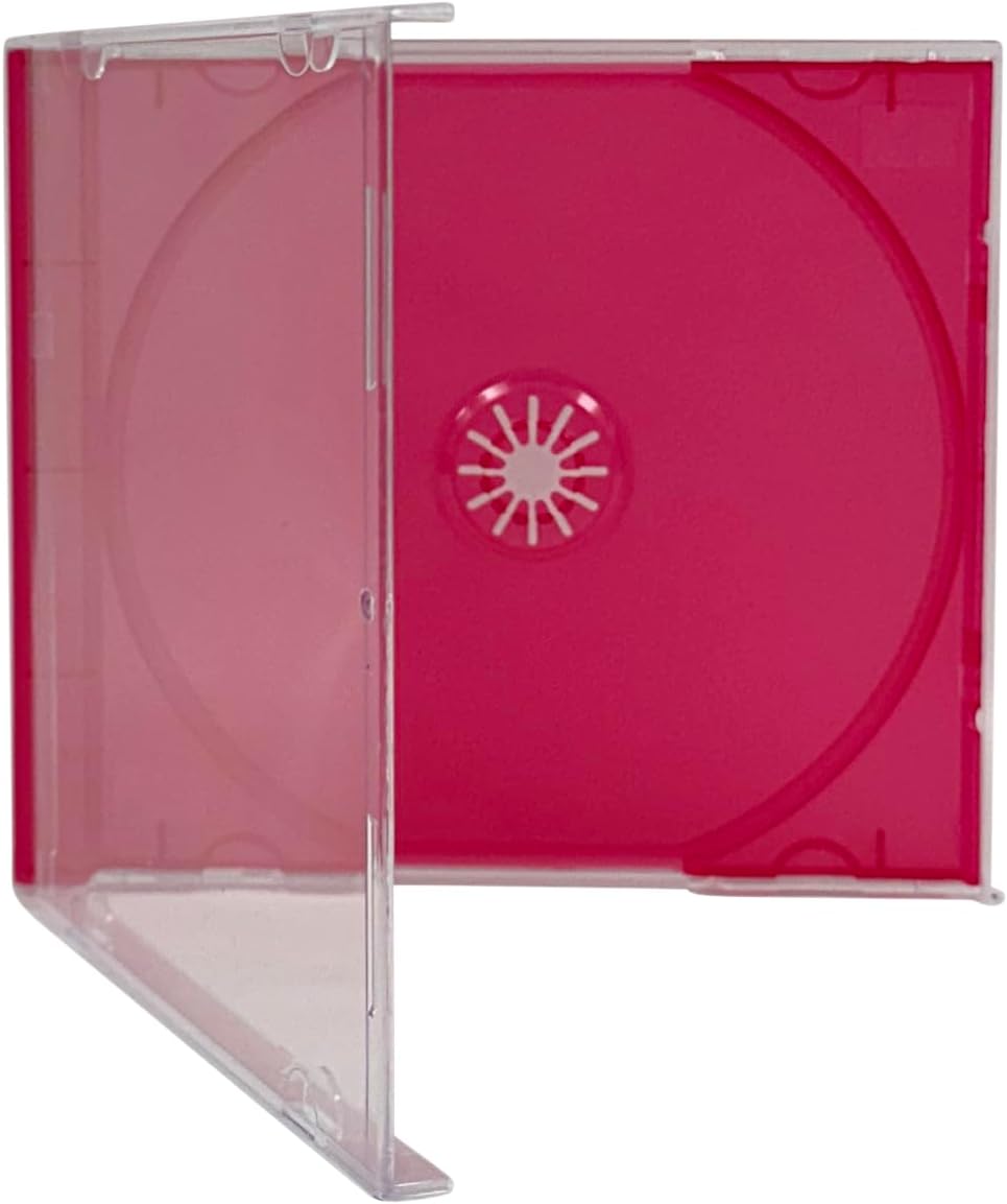 mediaxpo Standard Assorted Frosted Clear Color Tray CD Jewel Case (Pack of 50)