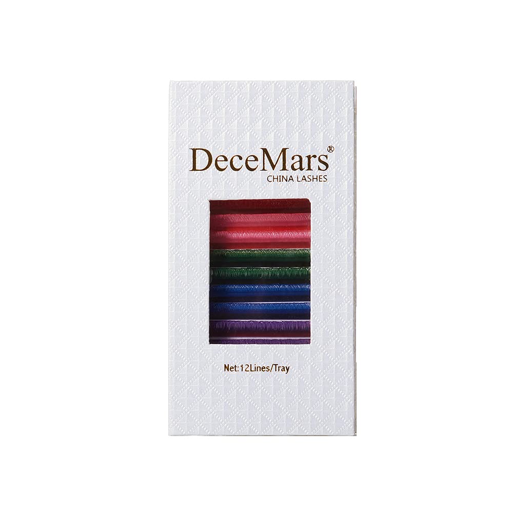 New Colored YY Eyelash Extension 12 Rows Flase Eyelash 8-15MIX 0.07mm C/D Curl (13mm, Green-D- 0.07mm)