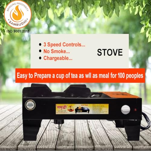 Image of Samruddhi Jumbo Shegadi Smokeless Wood & Coul Stove | Top Color May Vary | Lakud Kolsa Shegadi | Indoor /Outdoor Cooking Shegadi /Chul | Biomass Stove | Strong Build Quality