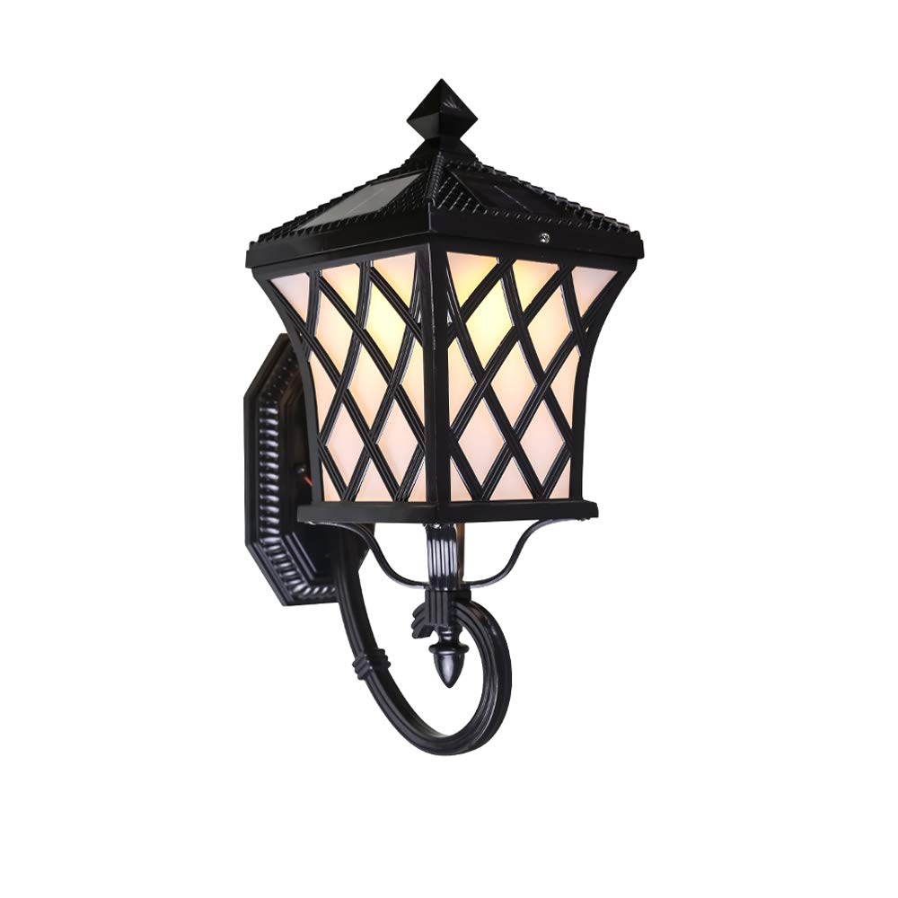 Lumière murale solaire extérieure et lanterne en aluminium verre étanche avec télécommande