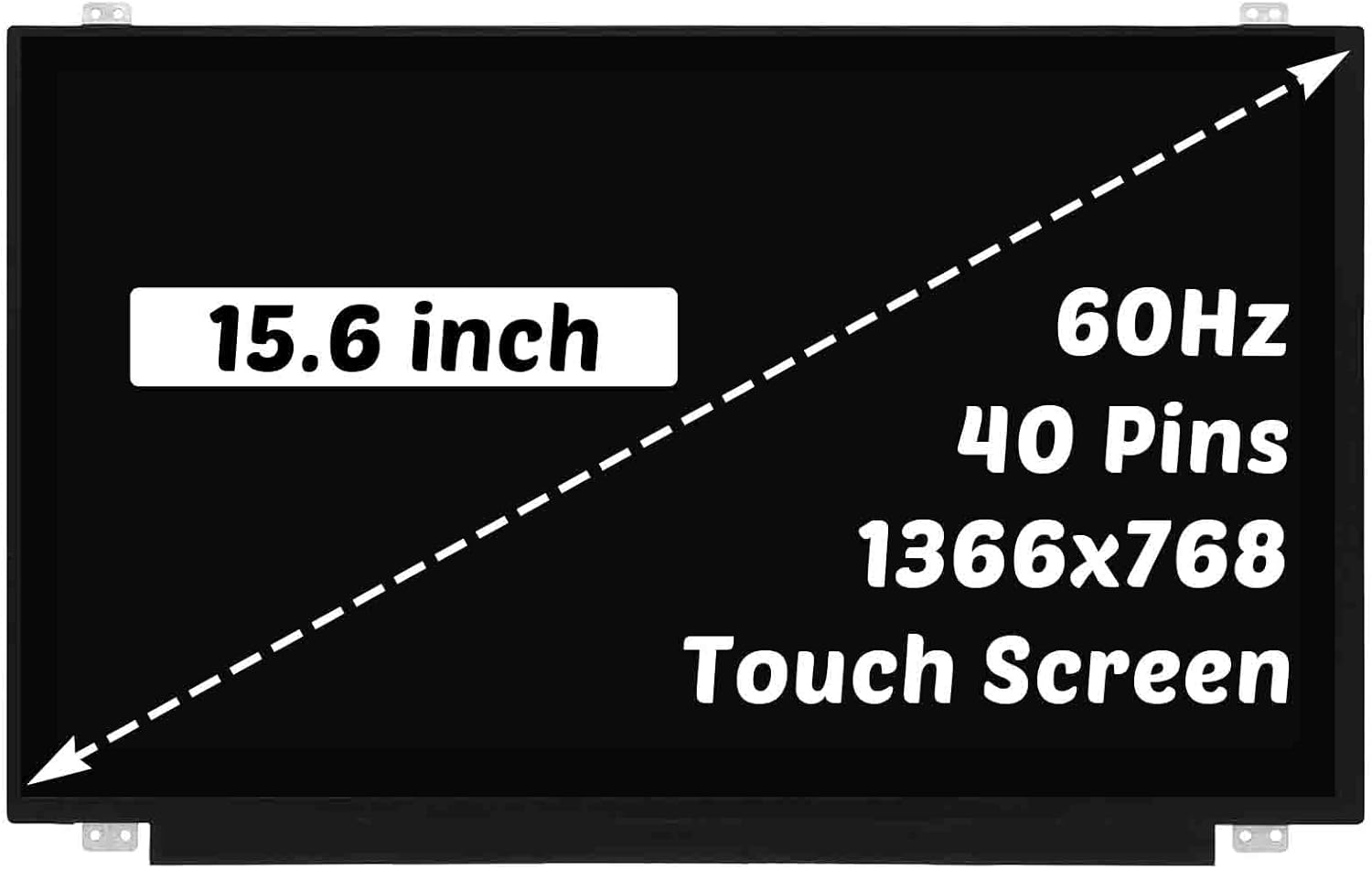 B156XTK01.0 Replacement for Dell Inspiron 15 3567 3558 P47F001 NT156WHM-T00 LCD Screen 1366X768 15.6 inch 40 Pins 60Hz LED Screen Display Digitizer Panel (for Touch Screen Only)