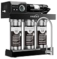 OEMIRY Stainless Steel 600 GPD Tankless Reverse Osmosis System, 9-Stage Alkaline Remineralization Under-Sink Water Filter, 2:1 Pure-to-Drain, Plug-in for Home, Kitchen, and RV