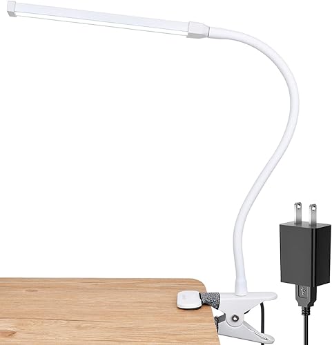 LEPOWER Lámpara LED con clip luz de lectura con cuello de cisne 5 W luz de piano de color cambiable de temperatura blanco Negro, Plateado, Blanco LEPOWER Lámpara LED con clip luz de lectura con cuello de cisne 5 W luz de piano de color cambiable de temperatura blanco Negro, Plateado, Blanco