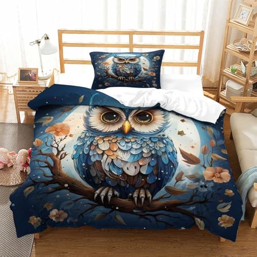 Funda nórdica suave microfibra de tres piezas gufo con estampado 3D animal multicolor 3
