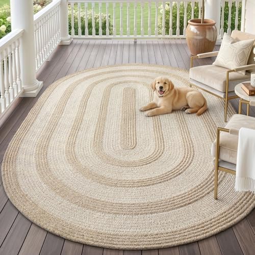 Tapete Ovalado Beige 5x8 Fibra Natural DEXI