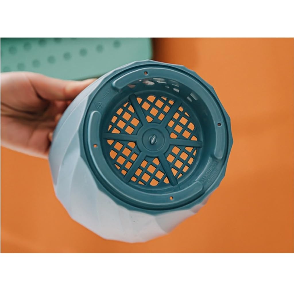 Doniczka na kwiaty Plastikowa doniczka doniczka na sukulenty roślina doniczkowa z tacą doniczka kwiat balkonowy doniczka wewnątrz/na zewnątrz doniczka Doniczki (Color : Blauw, Size : M)