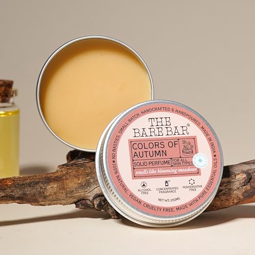 Image of The Bare Bar Colors of Autumn Solid Perfume - 20gm | Floral Fragrance| Odor & Sweat Control | Natural formula and Chemical free| Good for all skin types |Travel Mini Size Solid Perfume for Men &Women