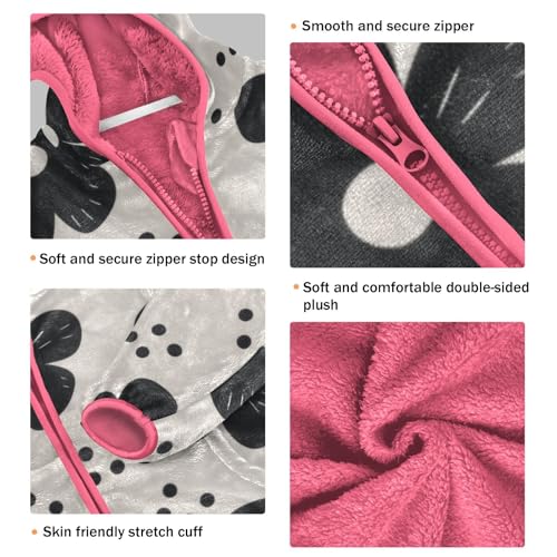 GuoChe Black Flowers Boy Hooded Fleece Jacket3