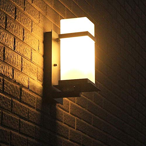 Applique murale extérieure lanterne en verre givré IP55 pour éclairage de jardin et porche E27
