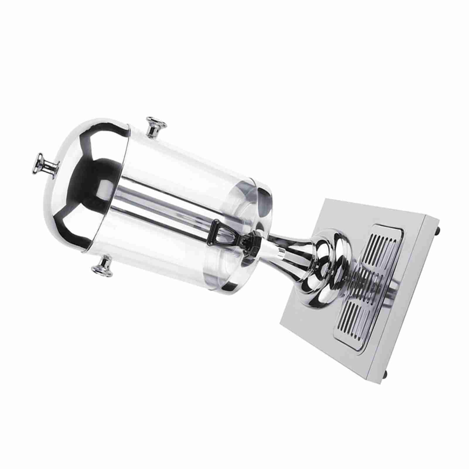 Cocoarm 8L Cold Hot Juice Dispenser No Electricity Needed Beverage Machine with Ice Cube Column for Restaurant Hotel Bar Home (Single head silver)