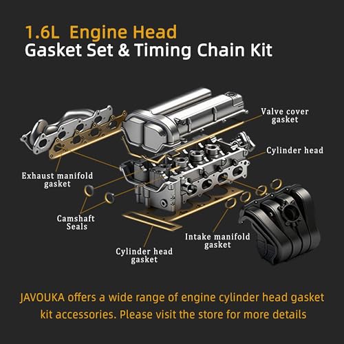 Image of Head Gasket Set with Timing Chain Kit, 1.6L, for Mini Cooper R56 Hatchback 07-08, for Mini Cooper R55 R56 09-12, Replace# 20606049609 2146826246, 1.6L L4 DOHC Turbocharged N14B16C, N14B16A