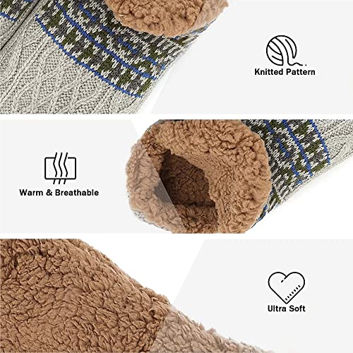 Slipper Fluffy Socks for Women Men Heat Holding Sock Knitted Socks Wool Sherpa Fuzzy Bed Slippers One Size Non Slip4