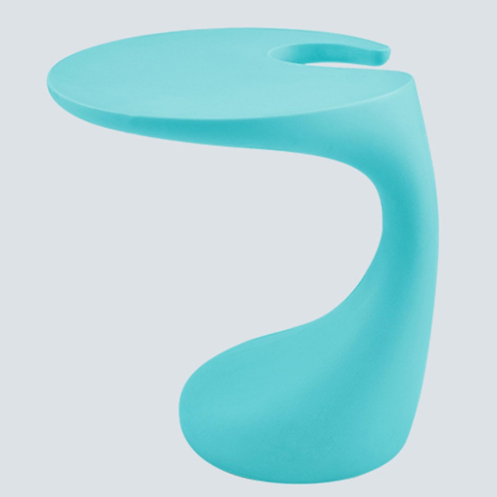 SXZenSpace C Shaped Side Table, Small Coffee Table for Spaces, PE Material, Living Room, Bedroom, Balcony(Blue)