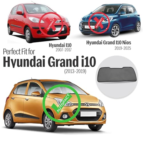 Image of Autofact Dicky Curtain for Grand i10 2013-2019 | Custom Fit Rear Windshield Sunshade | UV & Heat Protection | Foldable Mesh | Privacy & Cooling Car Accessory