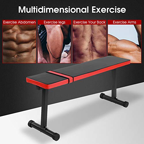 Halterbank Platte fitnesskruk, zware structuur Fitnesskruk Gewichthefkruk Platte kruk Apparatuur voor krachttraining thuis 114 x 33 x 47 cm - Image 6