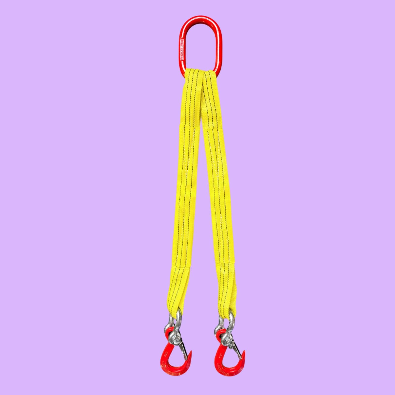 Sunbiaouk 5Tons Lifting Slings Straps With Hooks, 4409 Lbs Load Capacity, Heavy Duty Polyester Lifting Rigging Straps For Factory Construction Mining Port Towing Cargos Car(,2M)