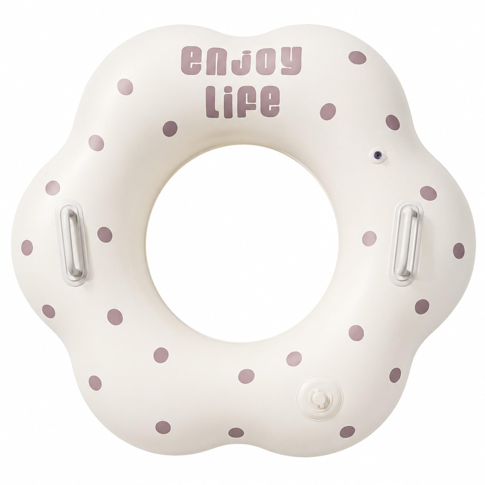 Schwimmring Mit Tupfen Und Doppelgriffen, Aufblasbare Pool-Tube Blumenform