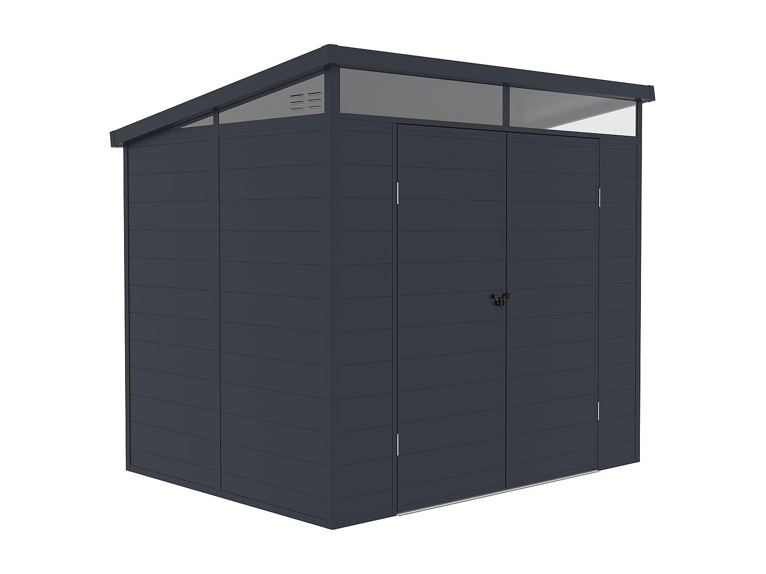 Venta-Unica - Caseta de jardÌn de Resina Gris Antracita 4 m≤ con Suelo - MINARO