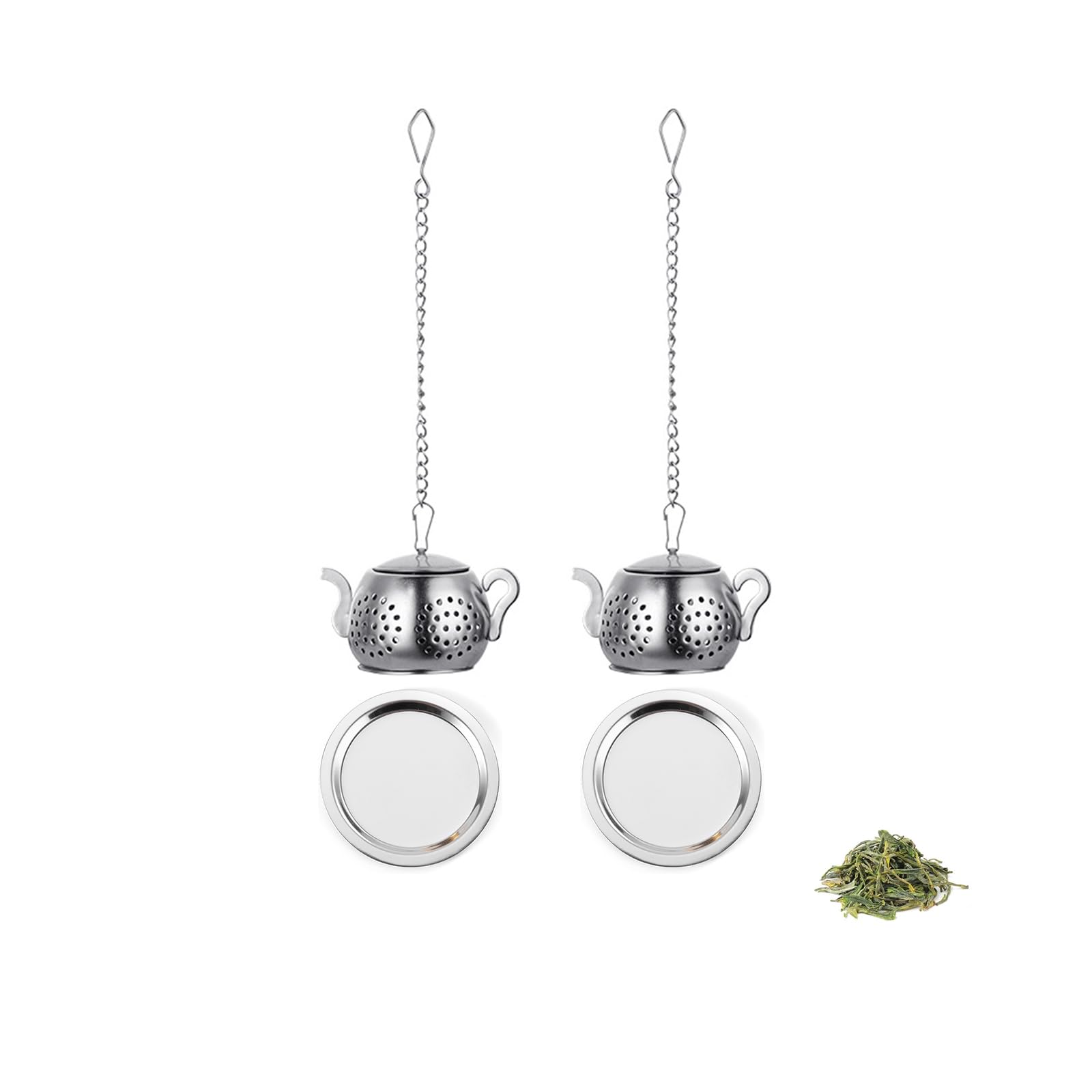 YiYFiT Teapot Tea Infuser with Drip Tray,304 Stainless Steel Tea Infuser Tea Strainers Tea Filter Set Tea Steeper for Loose Leaf Tea, Herbal Tea, Mugs Teapots Spice