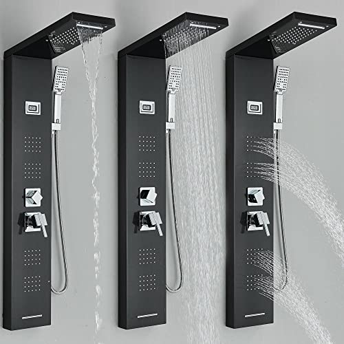 Columna de Ducha de Acero Inoxidable con Sistema Torre: Lluvia, Cascada y Masaje miniatura 4