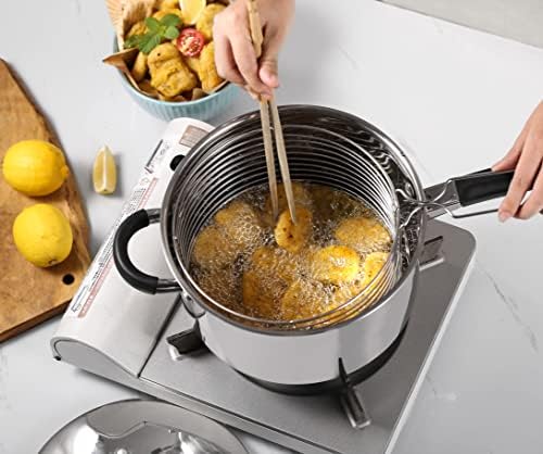 Royal Cuisine 20cm Stainless Steel Chip Pan Induction Pot Deep Fry Fries Pot Lid