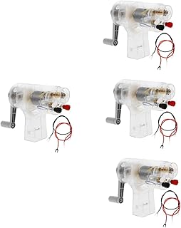 ULTECHNOVO 4pcs Hand Crank Generator for Physics Labs Portable Electricity Kit Housing for Classroom Experiments and