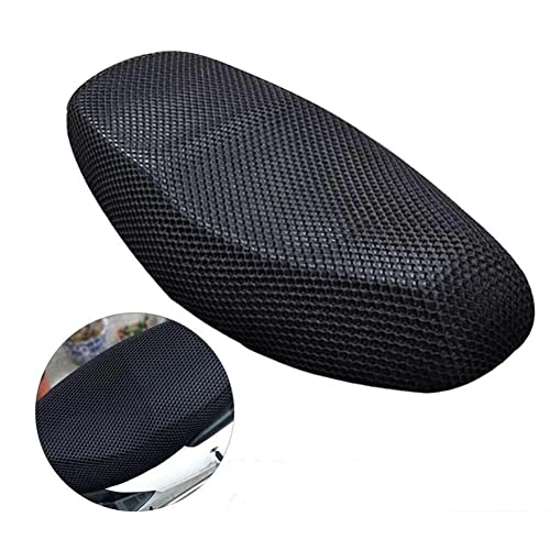 Motorrad Kissen Mesh Sitzbezug, Universal Motorrad Anti-Rutsch Wasserdicht Sitzkissen 3D Mesh Atmungsaktiv Sitzbank Protector Wärmeisolierende Motorrad Sitzbezüge Offroad Motorradkissenbezug Schwarz