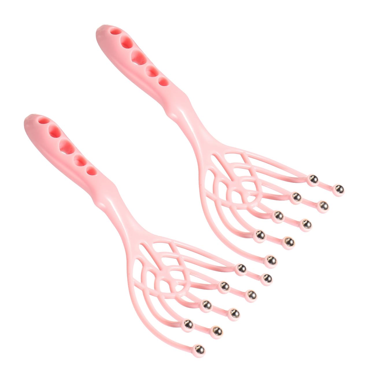 2 Pièces Head Scalp Massager Tool Ergonomic Plastic Scratcher With Steel Balls For Scalp Stimulation Hair Care And Stress Relief At Home Spa