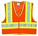 MCR Safety WCCL2OFRXL Class 2 Polyester Mesh Flame Resistant Safety Vest with 3M Scotchlite Yellow/Silver Reflective Stripe, Fluorescent Orange, X-Large