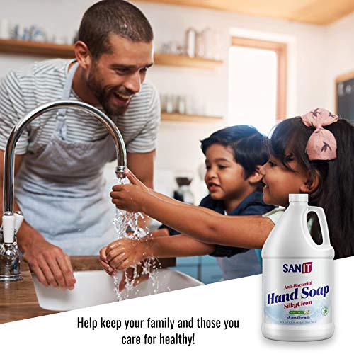 image for Sanit Silky Clean Antibacterial Liquid Hand Soap Refill - Advanced For