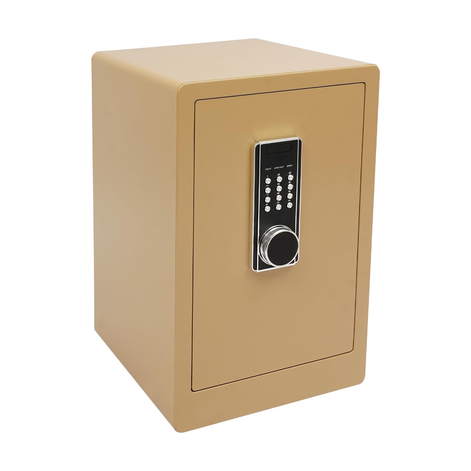 Cassaforte per mobili da 60 cm, per la casa, ignifuga, impermeabile, con serratura a combinazione e chiavi, cassaforte da parete per ufficio, cassaforte per oggetti di valore, design nero e