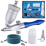 TC TECHNIC Mini-Sandstrahlpistole AB-178 mit 1,8 m Schlauch und Korundbehälter, 0,5 mm Düse, 15 ml Tank, für Modellbau und Präzisionsarbeiten Sandstrahlgerät