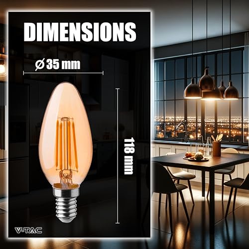 Ampoule LED E14 bougie retro verre ambre haut de gamme - 7