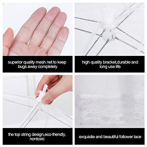 Fooen (6 Pack) Pop-Up Outside Picnic Mesh Food Covers Tent Umbrella For Outdoors And Camping Food Net Cover Keep Out Flies Mosquitoes Ideal For Parties Bbq, Reusable And Collapsible 17 X 17Inches #TOP3