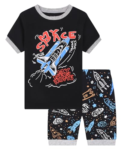 Benaive Boys Summer Pajamas 4 Pieces Kids Pajama Shorts Toddler Boy Pjs Cotton Sleepwear Size 10 - image 2