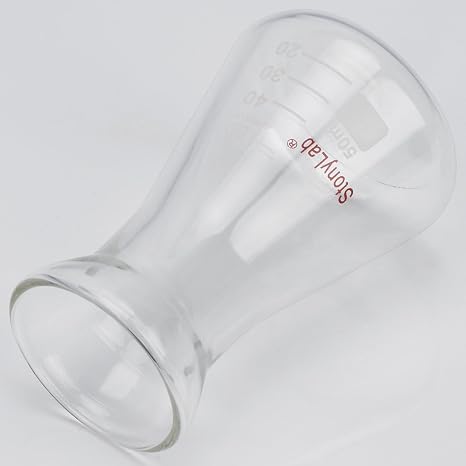 stonylab Glass Wide Mouth Erlenmeyer Flask, 50 ml Borosilicate Glass Erlenmeyer Flask with Heavy Duty Rim, 1 Pack