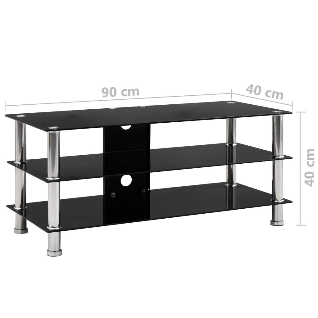 Meuble TV Blanc En Verre Et Mélaminé - 105x40x51.5 Cm - Charge Max 50kg - à Monter