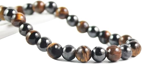 Miniatura 1 de Collar de terapia magnética de hematita con cuentas de ojo de tigre de alta calidad para hombres y mujeres, joyería de piedra de cristal curativa