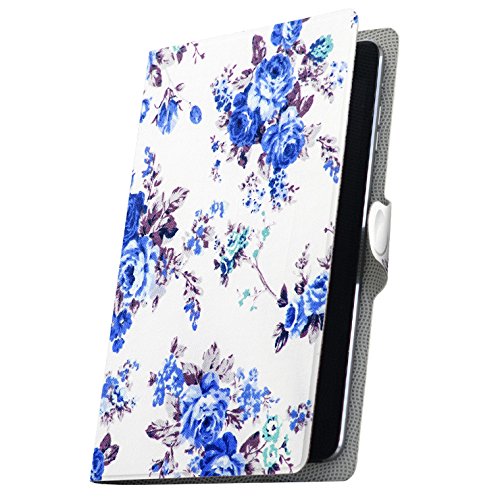 タブレット 手帳型 タブレットケース タブレットカバー カバー レザー ケース 手帳タイプ フリップ ダイアリー 二つ折り 革 花 フラワー 模様 005433 Fire HDX Amazon アマゾン Kindle Fire キンドルファイア FireH