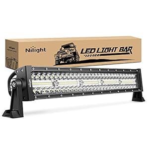 Nilight 18040C-A 22 Inch 480W Triple Row Flood Spot Combo Bar Driving Led Off Road Lights SUV Ute ATV Truck 4×4 Boat