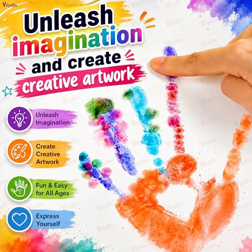 Image of VikriDA Color Wonder Magic Light Brush for Kids | Mess Free Painting Station & Drawing Activity Toy for Toddlers | Creative Learning Toy for Boys & Girls Age 3, 4, 5 Years | Multicolor (Big)