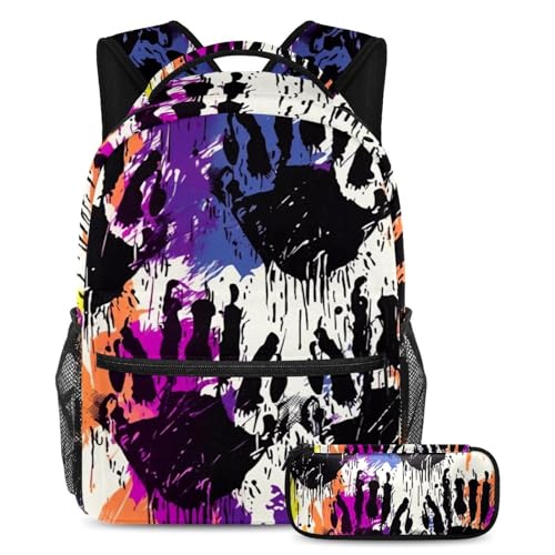 Ensemble sac à dos et trousse motif pattes, le choix parfait pour la rentrée