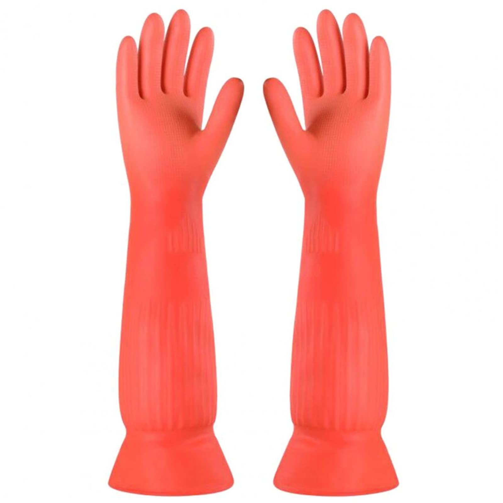 JINGYAN Rękawice czyszczące Soft Kitchen Gloves Solid Latex, Clean, Stain Resistant(Orange,M)
