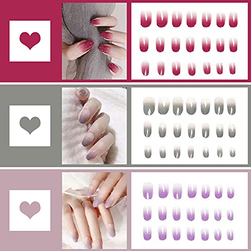 ADFO 72PCS Salon Fake Nails Full Cover Matte Coffin Nails Acrylic Nails Art Tips Sets for Women